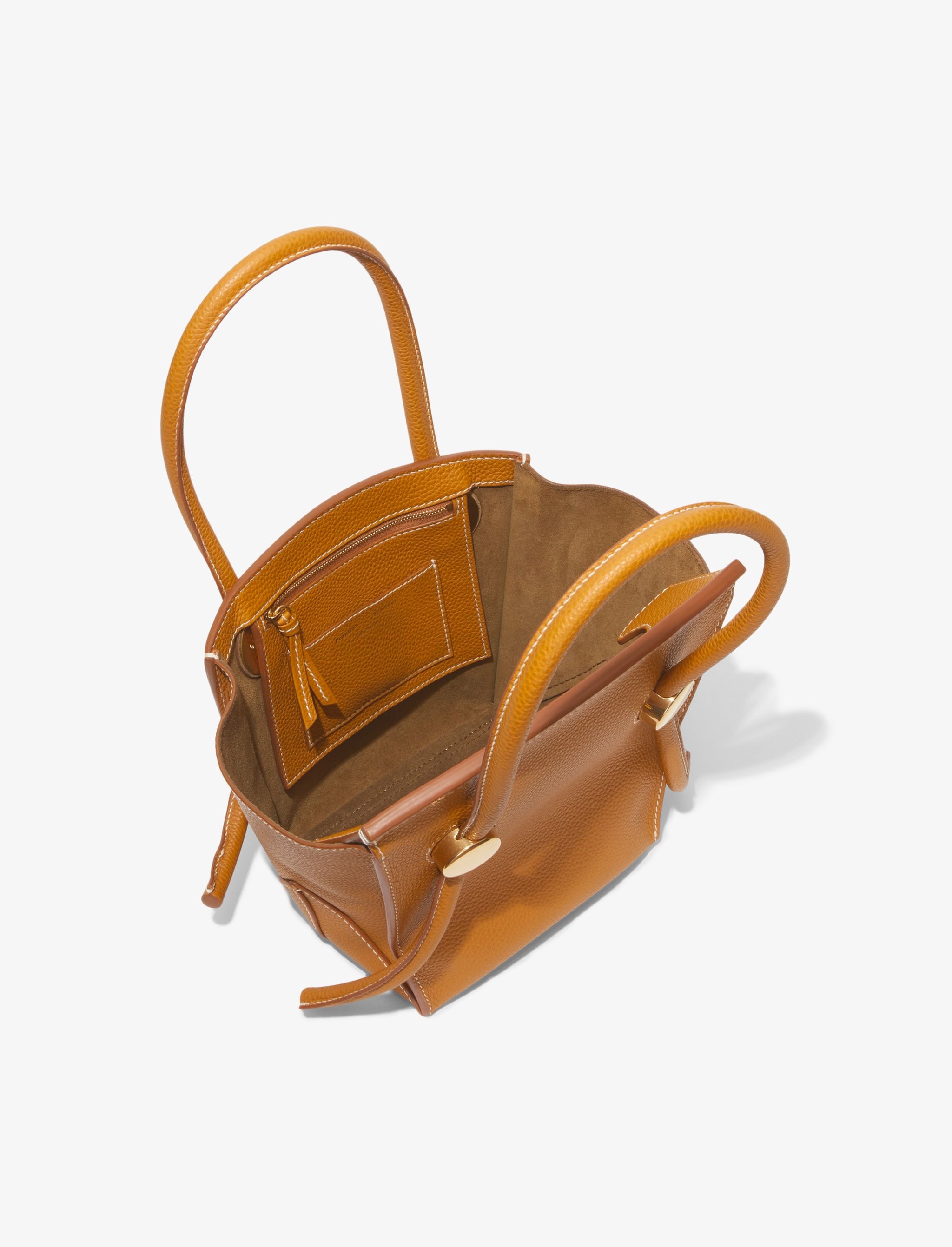 Small Grainy Leather Pipe Bag - 5