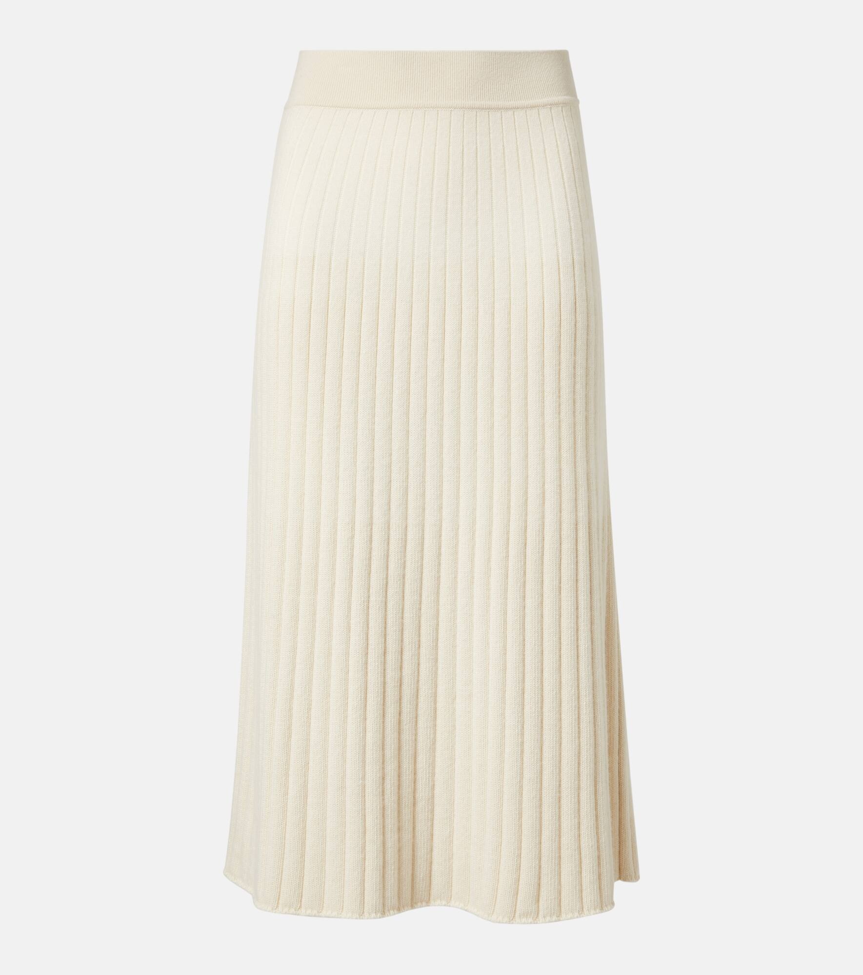 Ribbed-knit cashmere midi skirt - 1