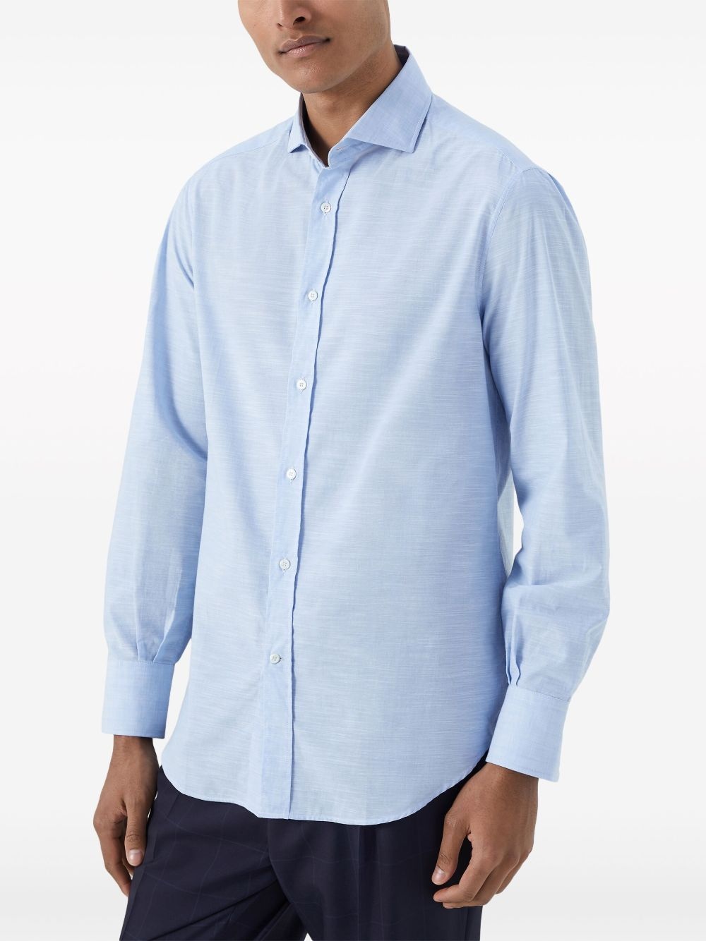plain long-sleeved shirt - 2