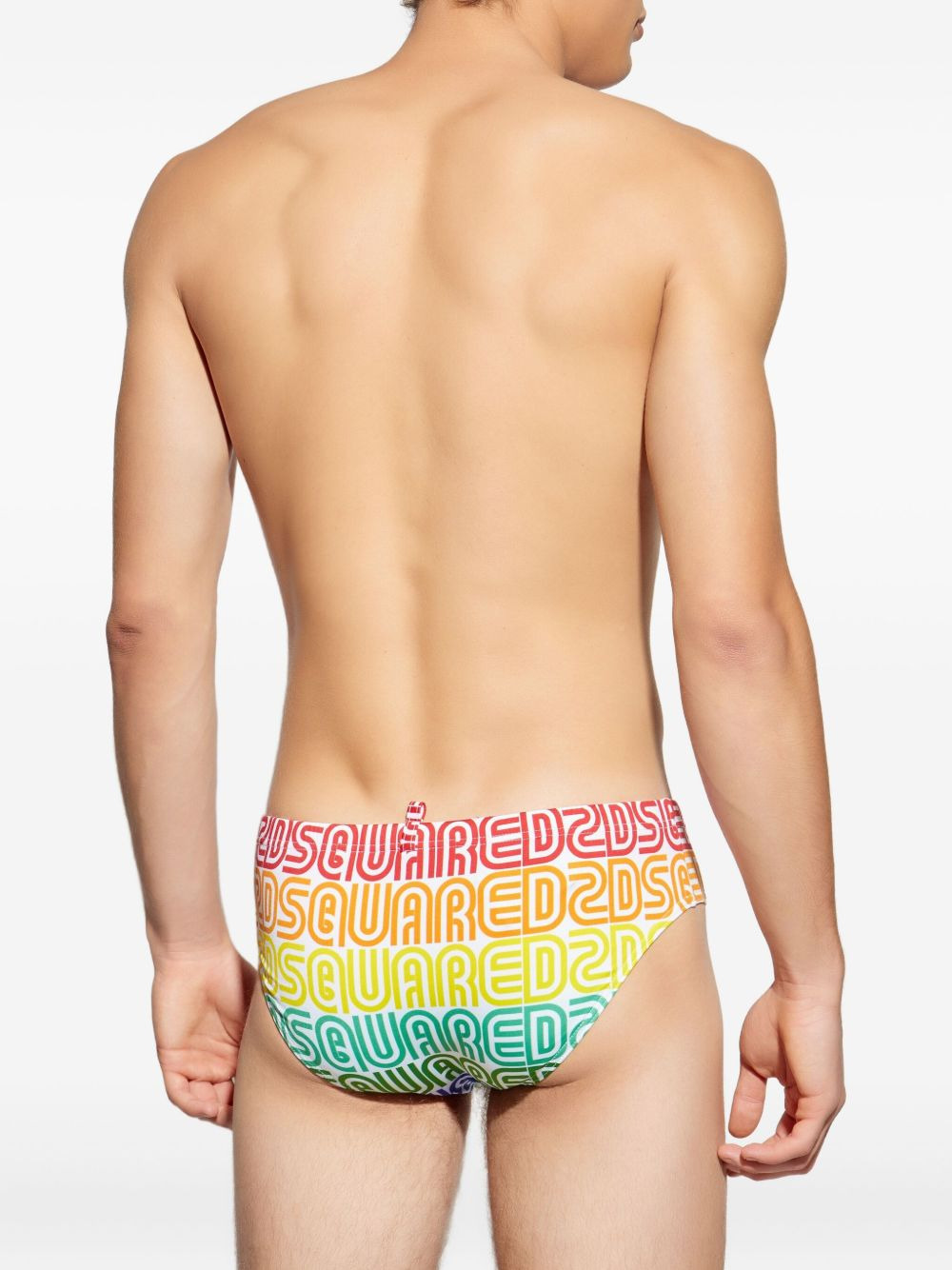 rainbow-logo pattern swimming trunks - 4