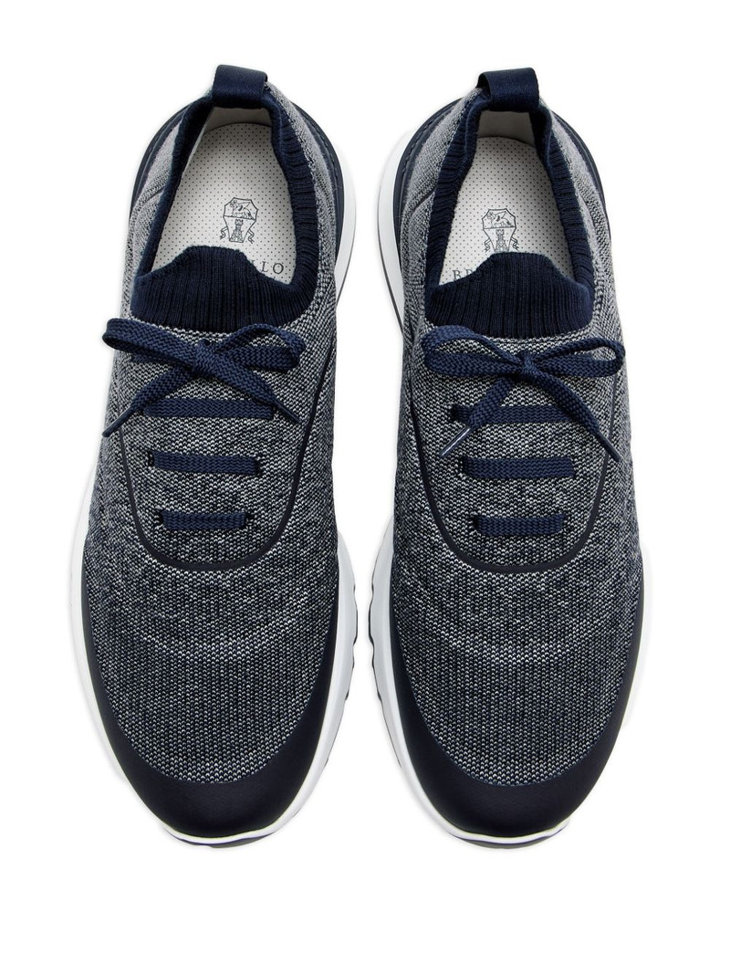 Brunello Cucinelli knitted lace-up sneakers outlook