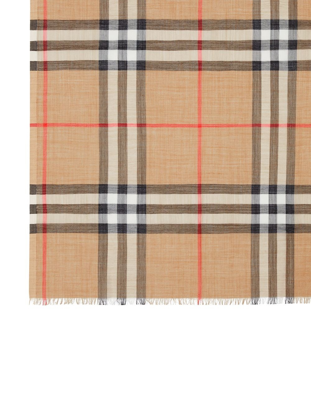 Lightweight Check Wool and Silk Scarf - 5
