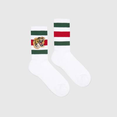 GUCCI Stretch cotton socks with tiger outlook