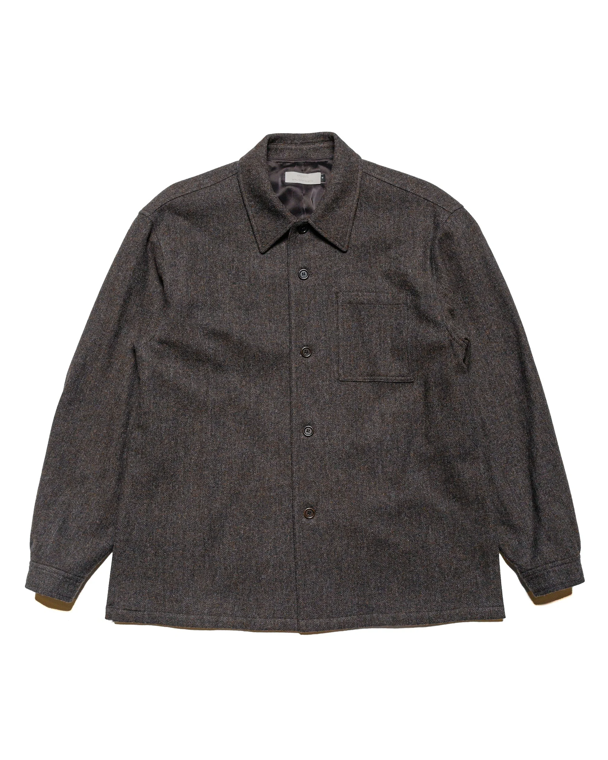 Wool Shirt Dark Brown - 1