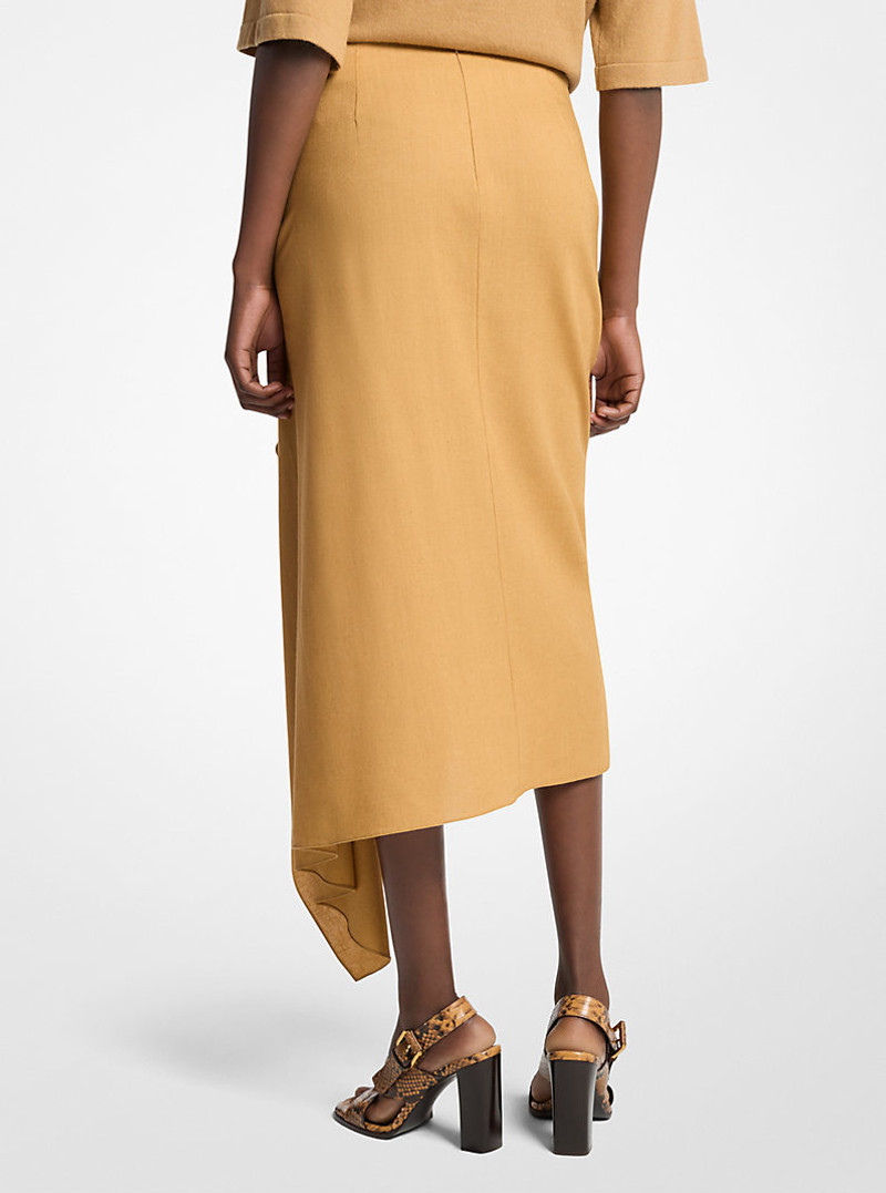 MICHAEL KORS COLLECTION Viscose and Linen Cascade Skirt outlook