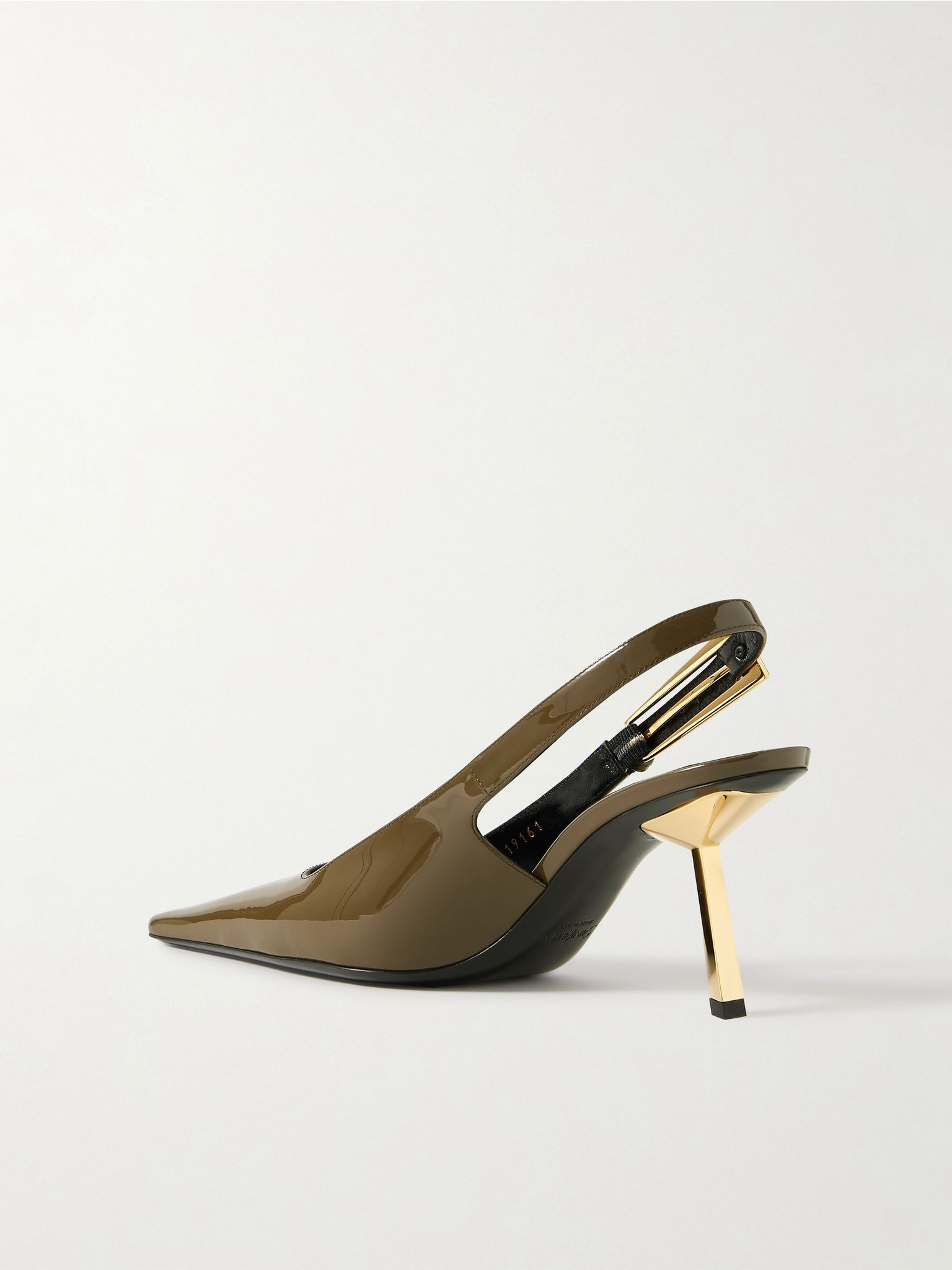 Lee patent-leather slingback pumps Green - 3