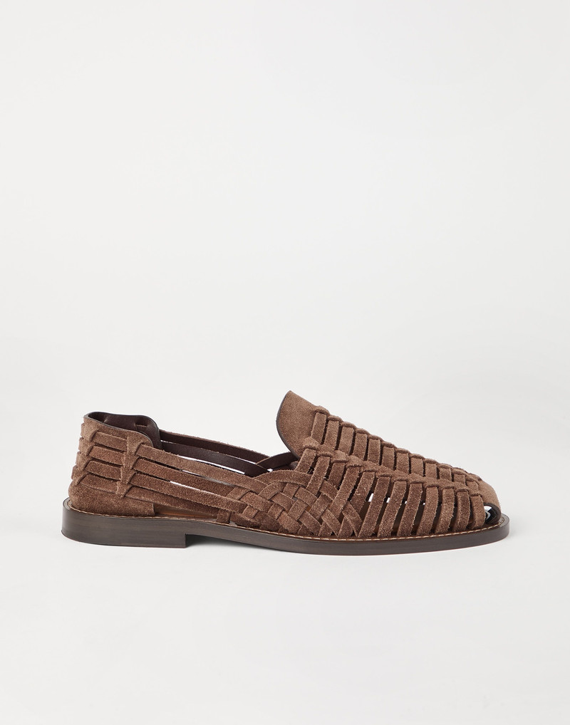 Suede woven sandals 5