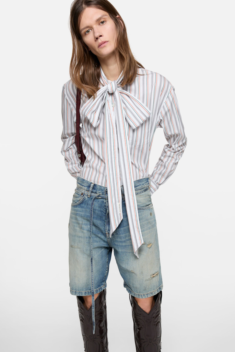 Denim shorts - loose fit - Mid Blue 5