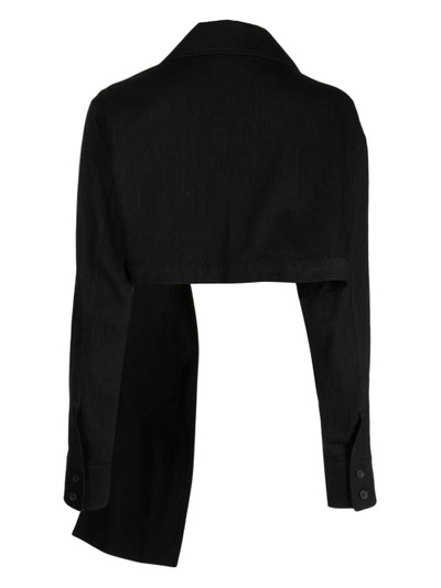 Yohji Yamamoto gathered cropped cotton jacket outlook