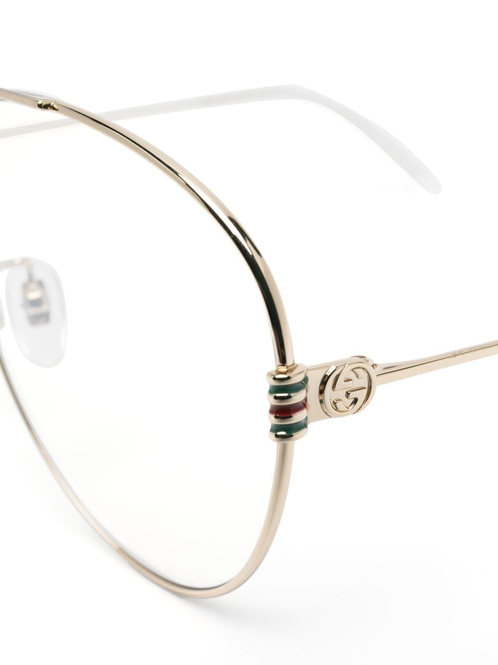 gold-tone pilot-frame glasses - 3