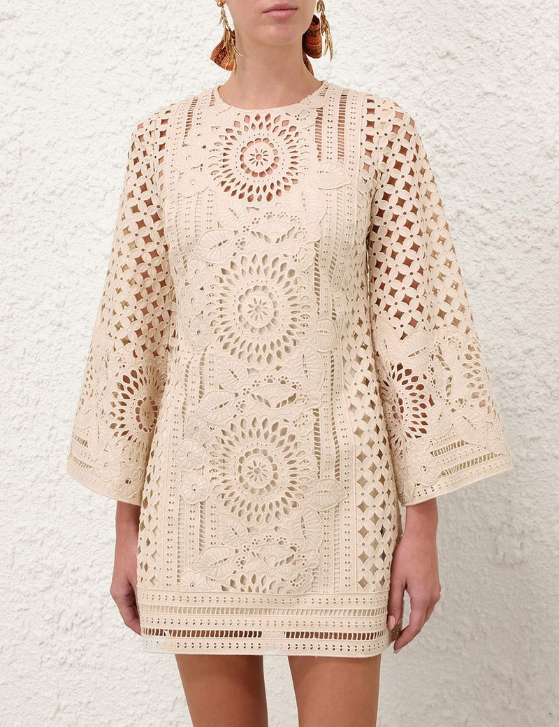 Zimmermann INDRA EMBROIDERED MINI DRESS outlook