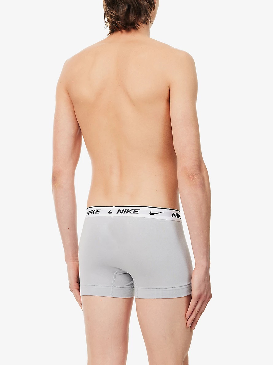 Logo-waistband pack of three stretch-cotton trunks - 3