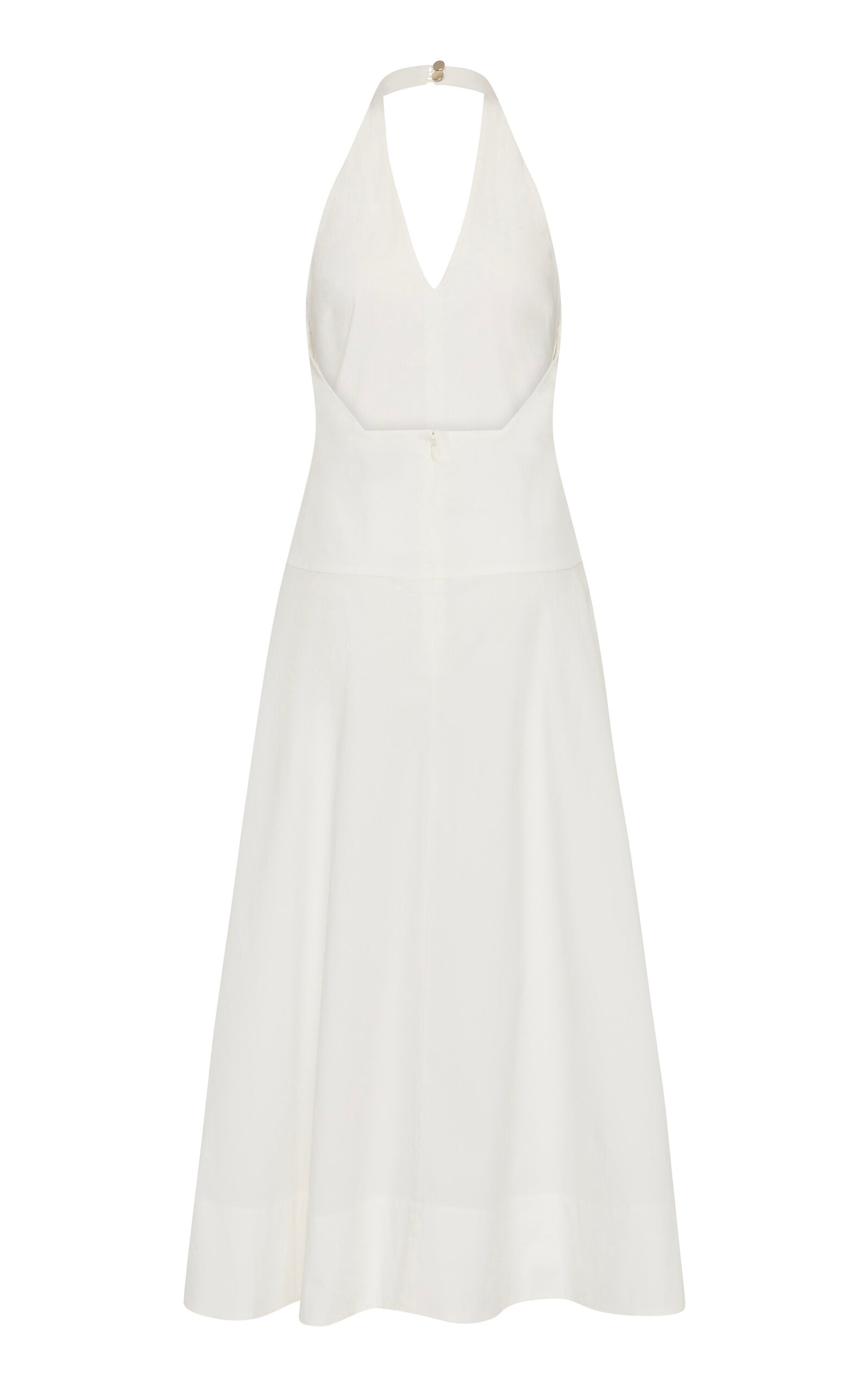 Halter Cotton-Blend Midi Dress white - 5