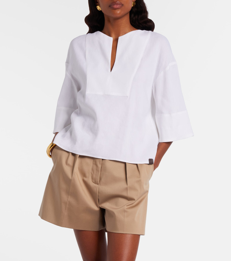 Max Mara Sospiro linen-blend top outlook