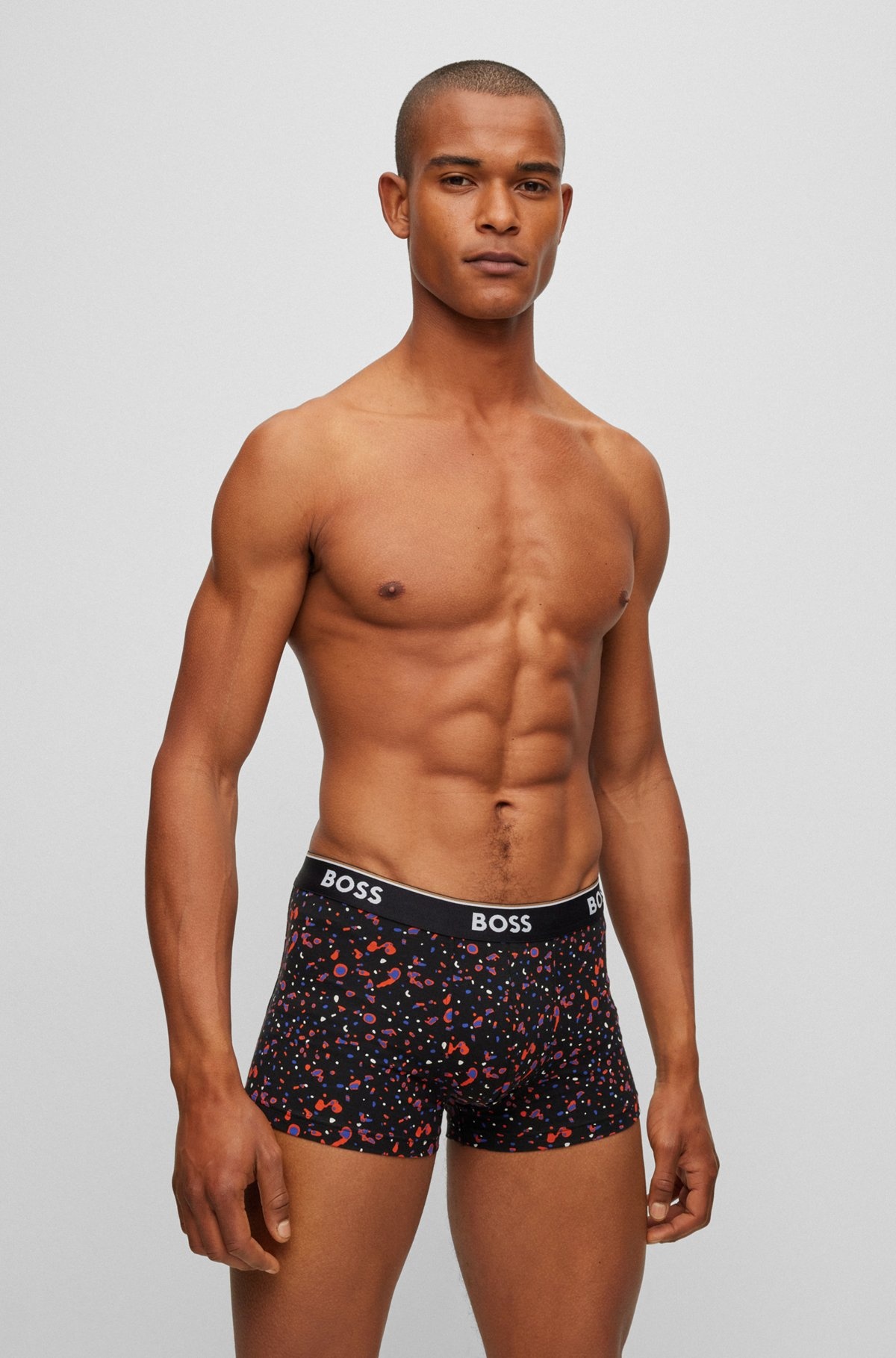 TRIPLE-PACK OF STRETCH-COTTON TRUNKS WITH LOGO WAISTBANDS - 2