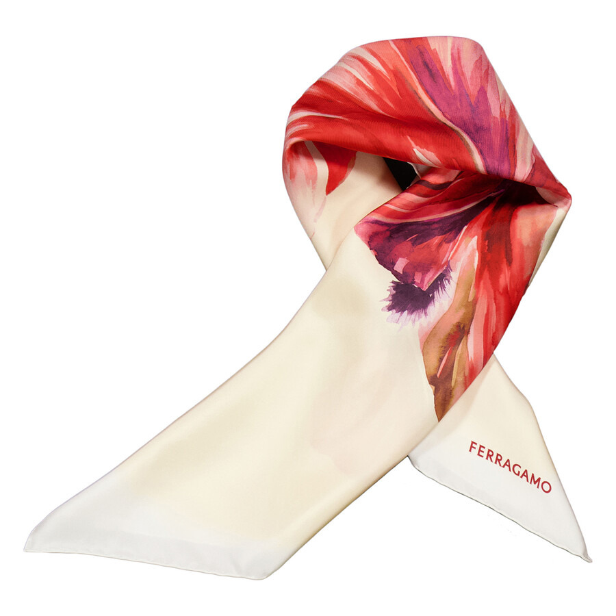 Ferragamo Floral Iris Print Silk Scarf - 6