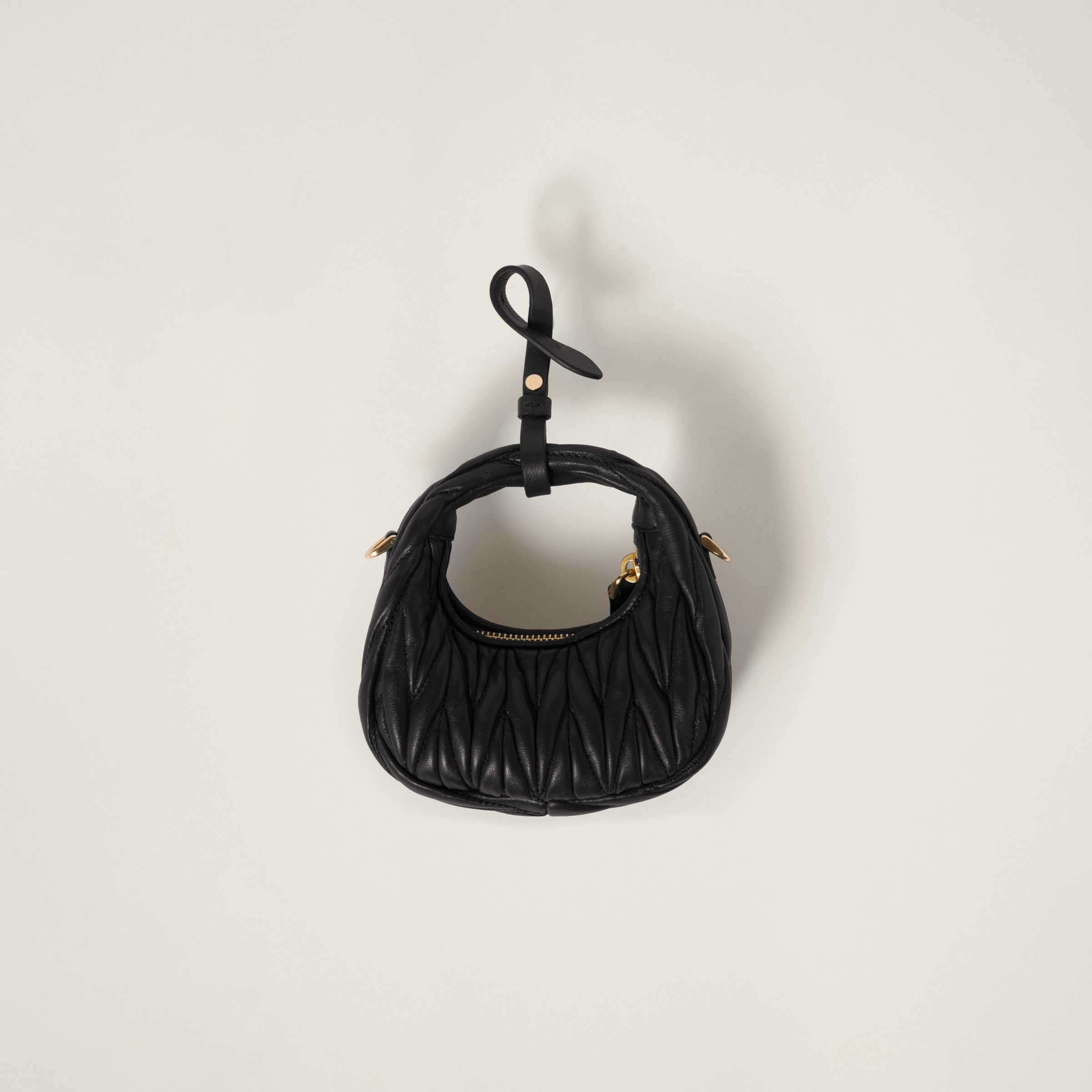 Wander matelassé nappa leather mini hobo pouch - 5