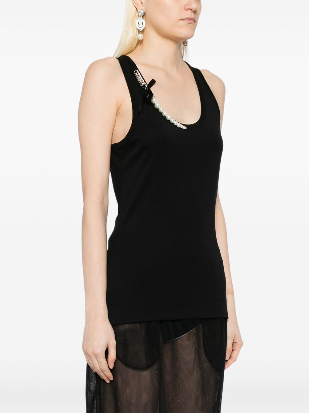 pearl-and-chain tank top - 3