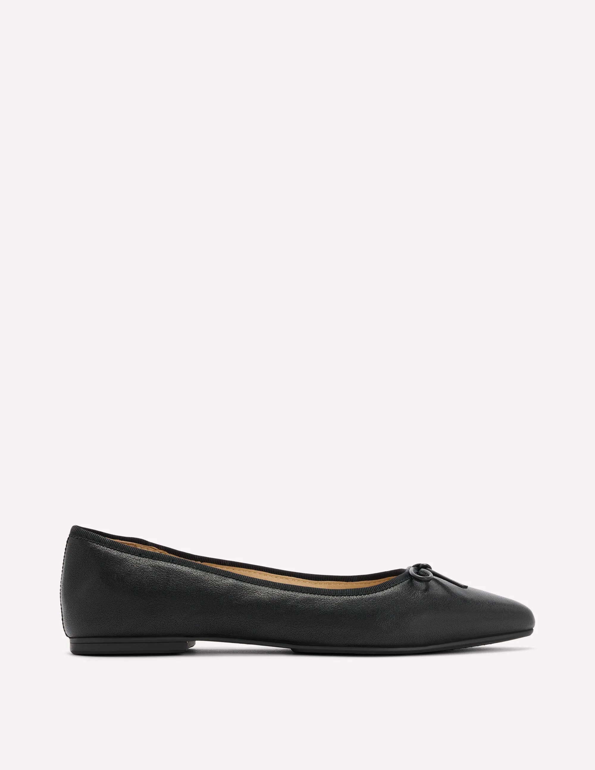 Point Flexi Sole Flats-Black Tumble Leather - 1