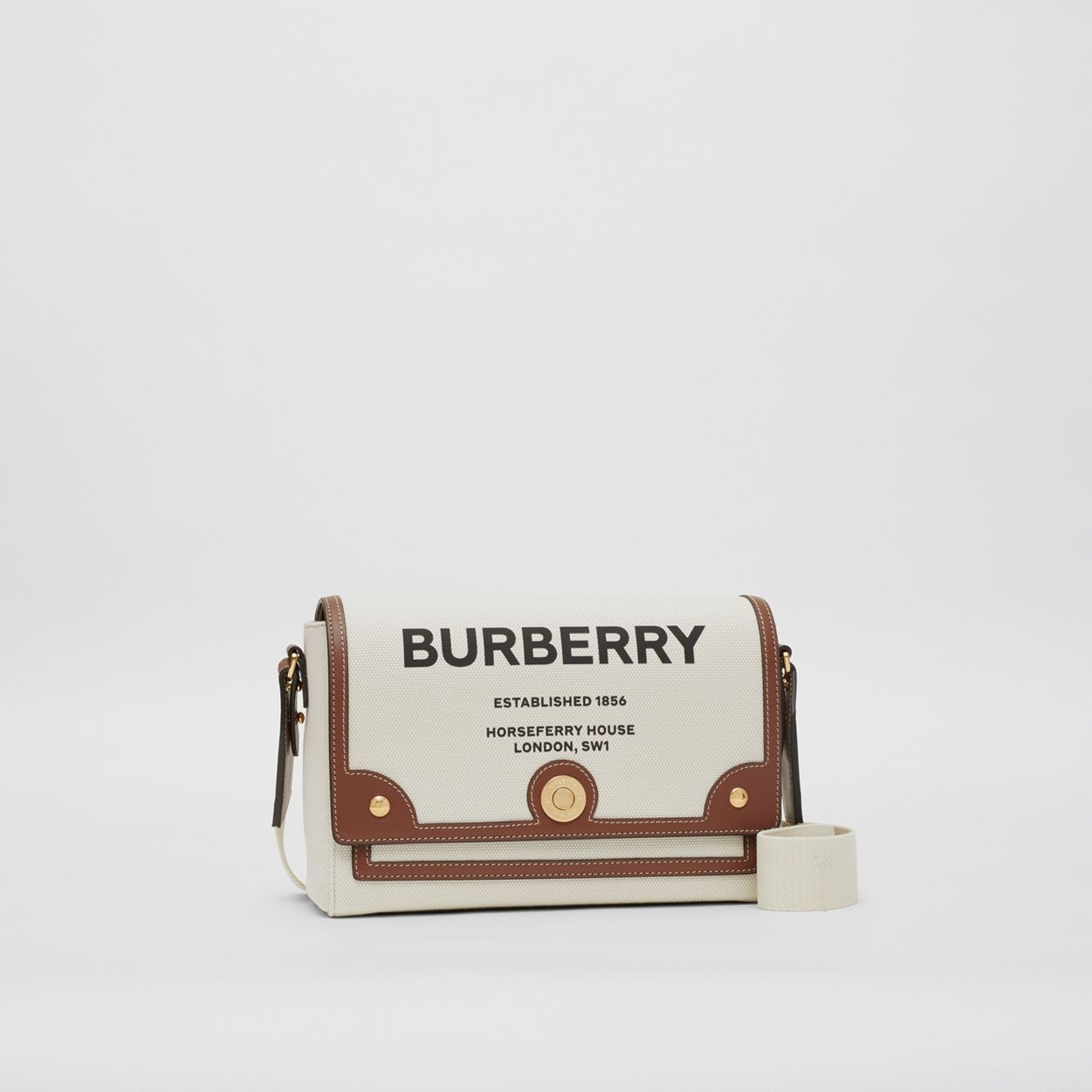 Horseferry Print Canvas Note Crossbody Bag - 7