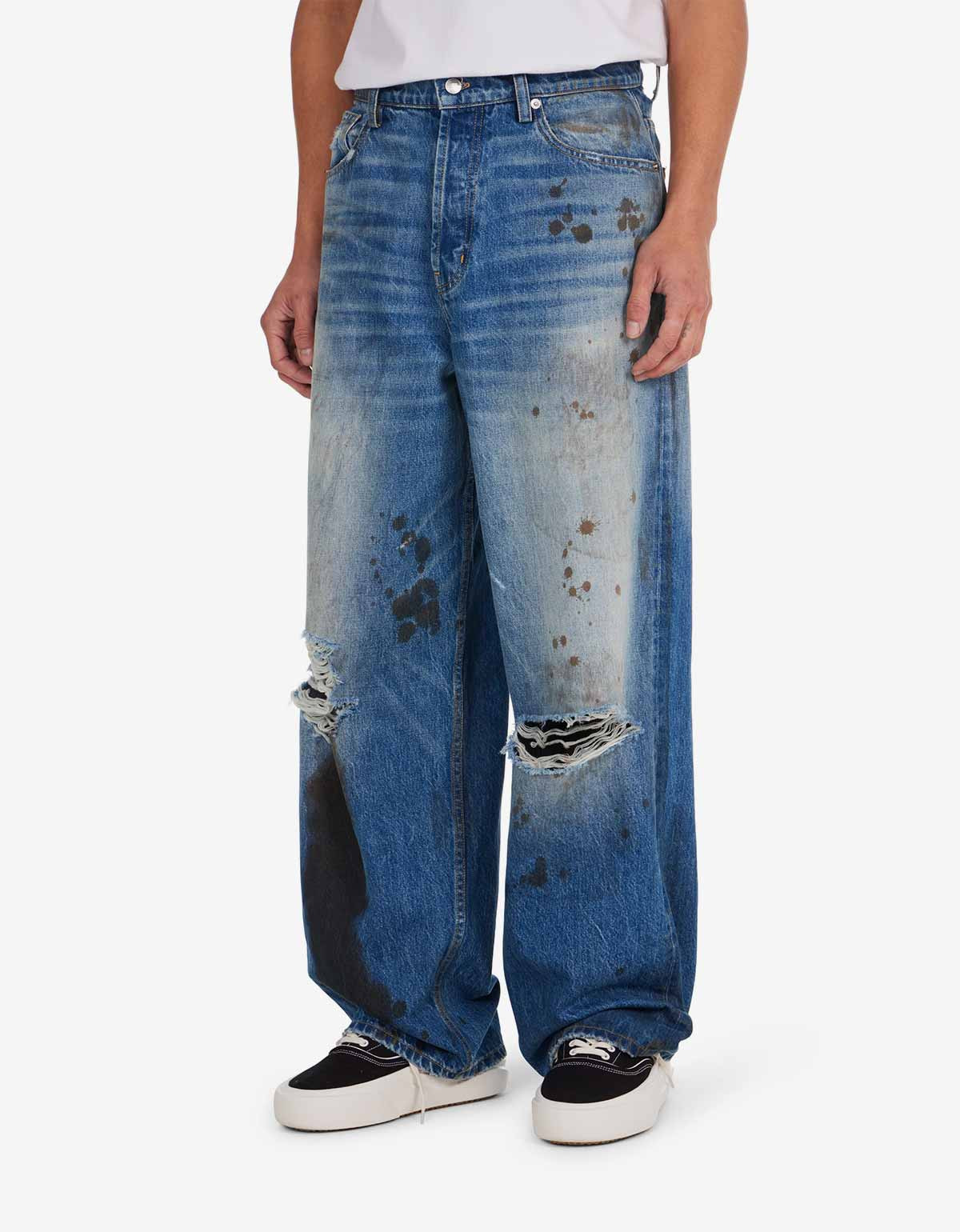 Nahmias Blue Light Wash Wide Jeans - 3