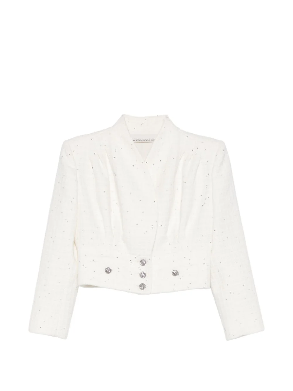 embellished-button cropped jacket - 1