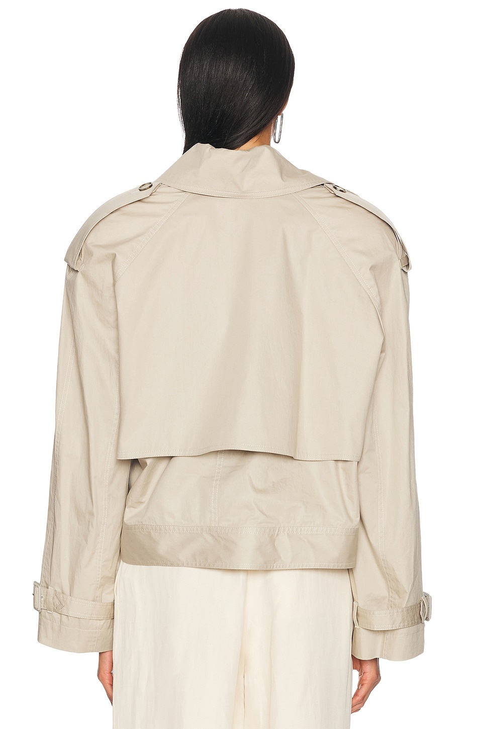 Light Cotton Short Trench Coat - 3