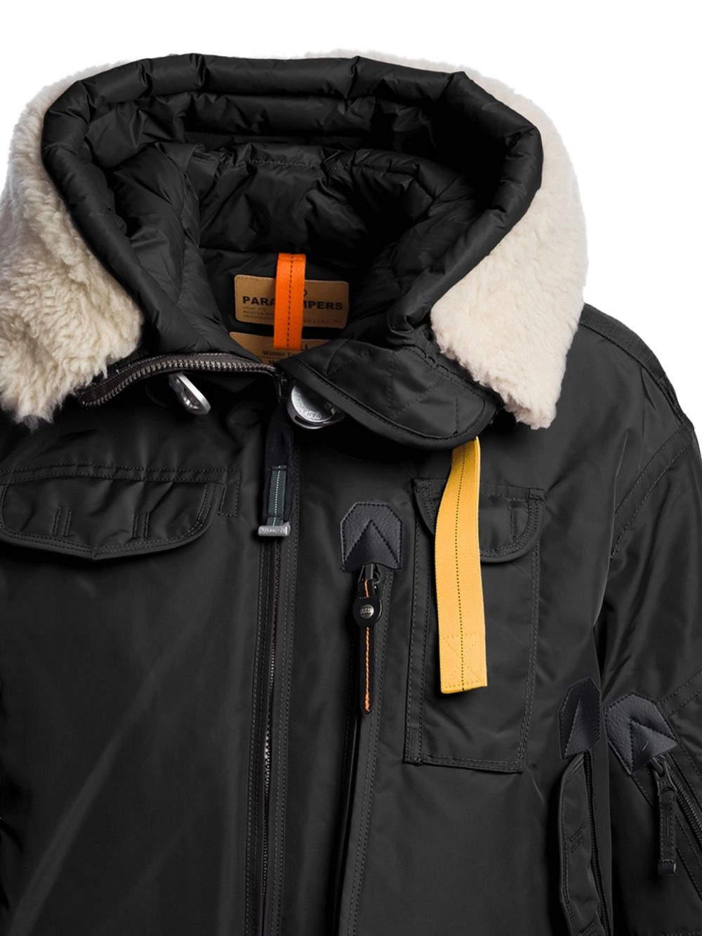 hooded shearling-trim bomber jacket - 3