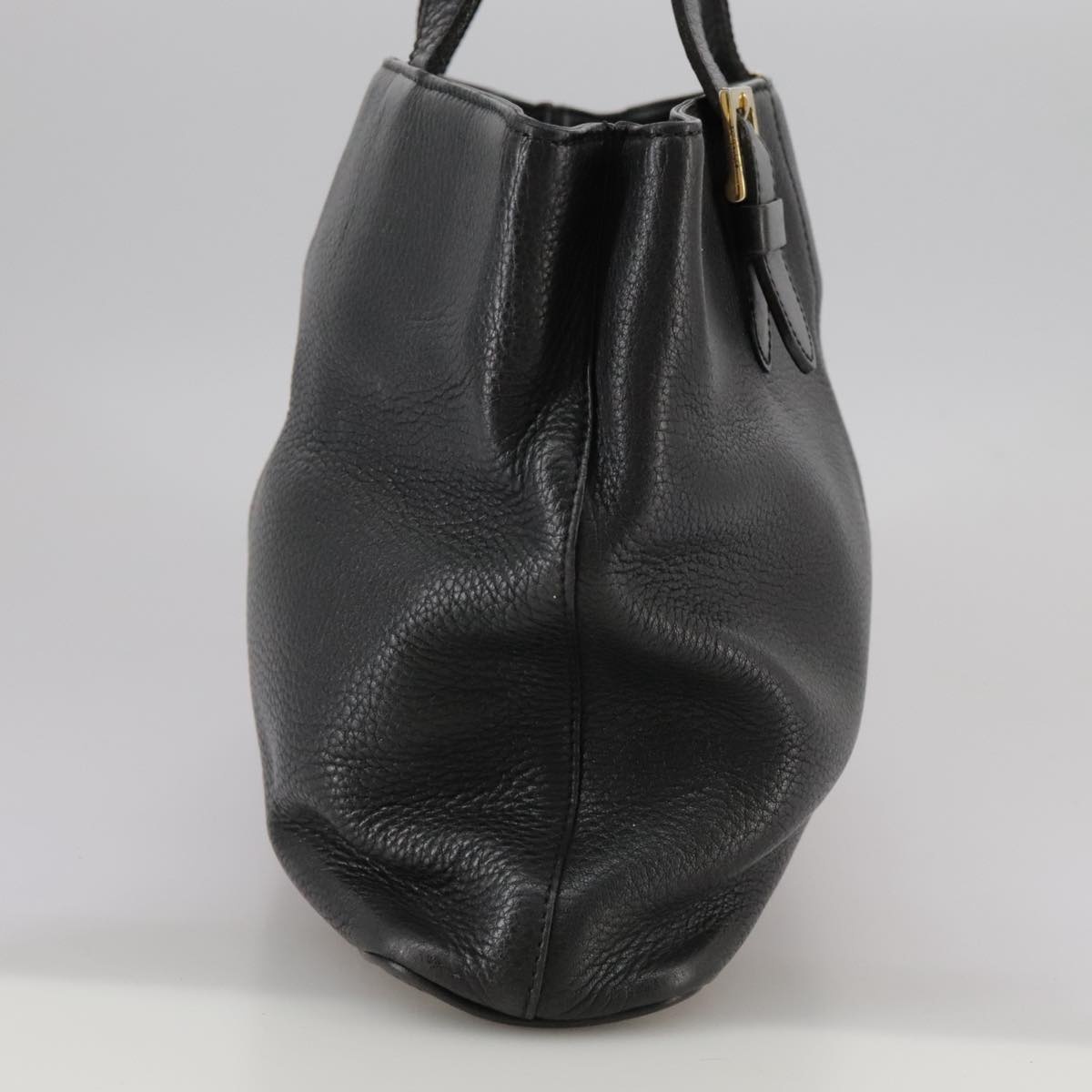 Burberry Hand Bag Leather Black Gold - 5