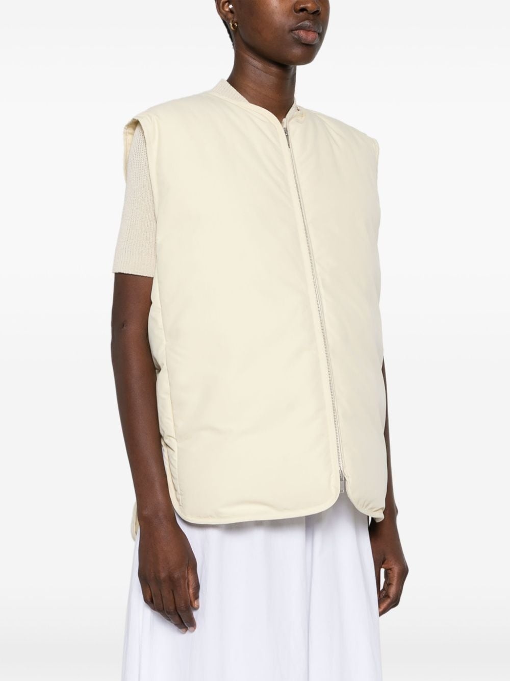 padded zip-up gilet - 3