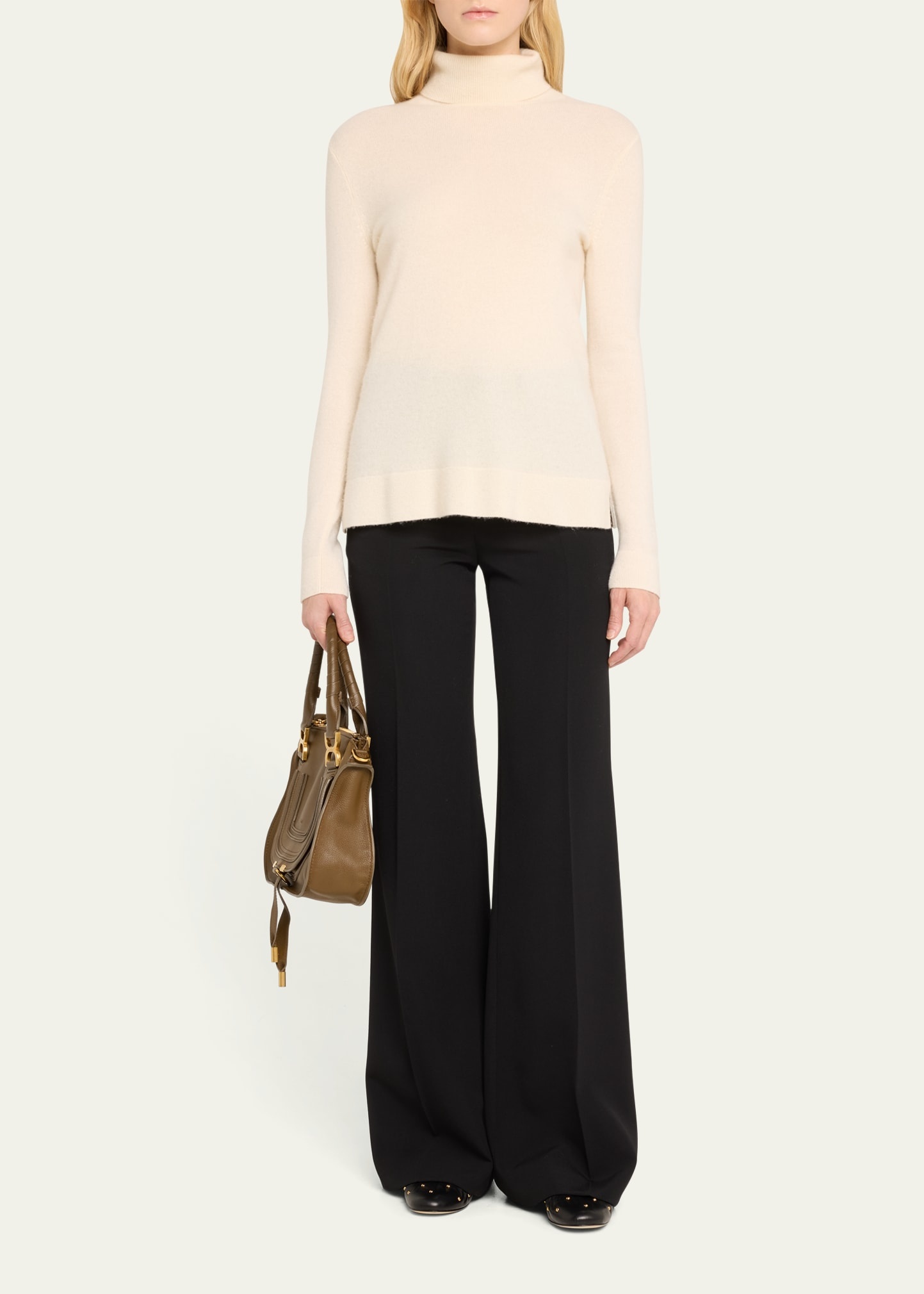 Marcie Small Satchel Bag in Grained Calfskin - 5