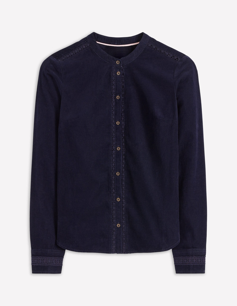 Victoria Cord Shirt-Navy 1