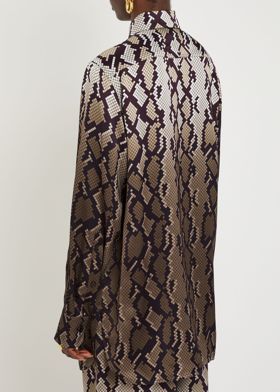 Stella Mccartney Snake Print Satin Pyjama Shirt - 3