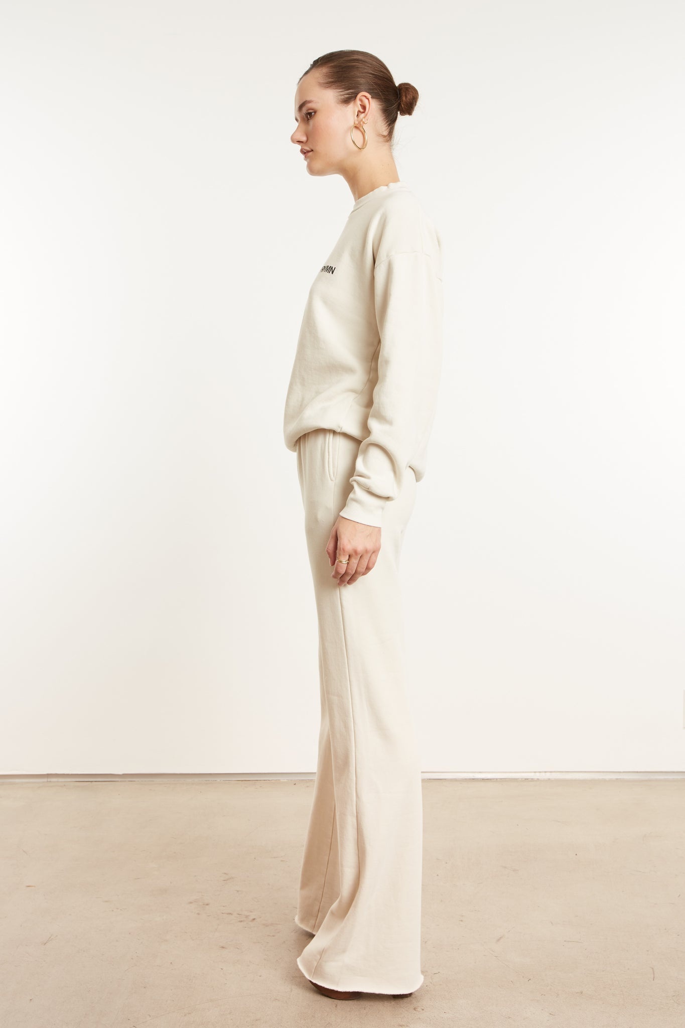 VINTAGE WHITE FLEECE STRAIGHT LEG SWEATPANTS - 5