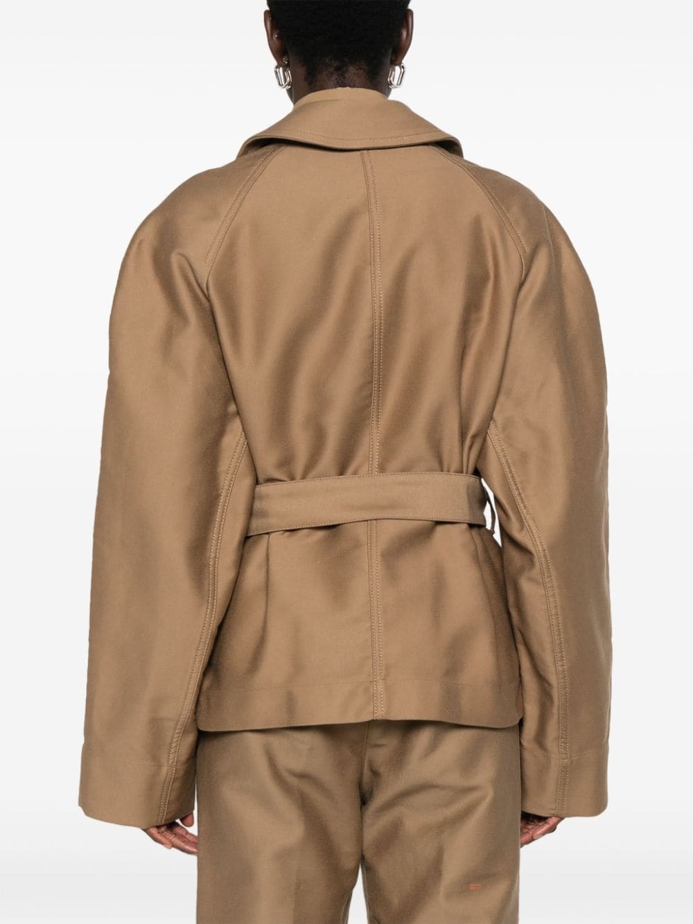 belted two-pocket jacket - 4