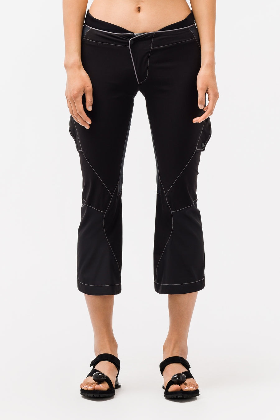 Lowrise Cropped Pants in Black - 1