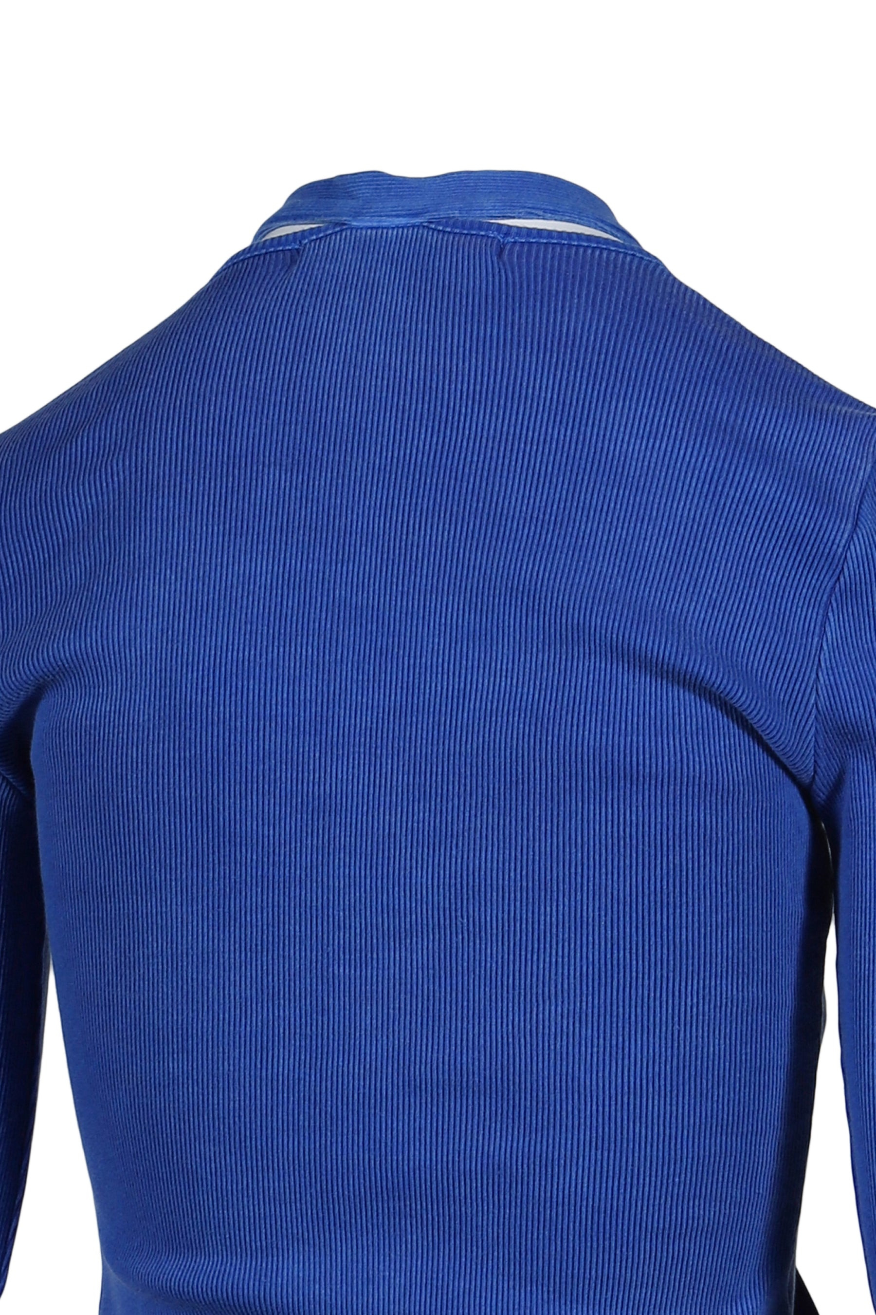 DOUBLE CLOSURE RIB CARDIGAN / BLU - 5