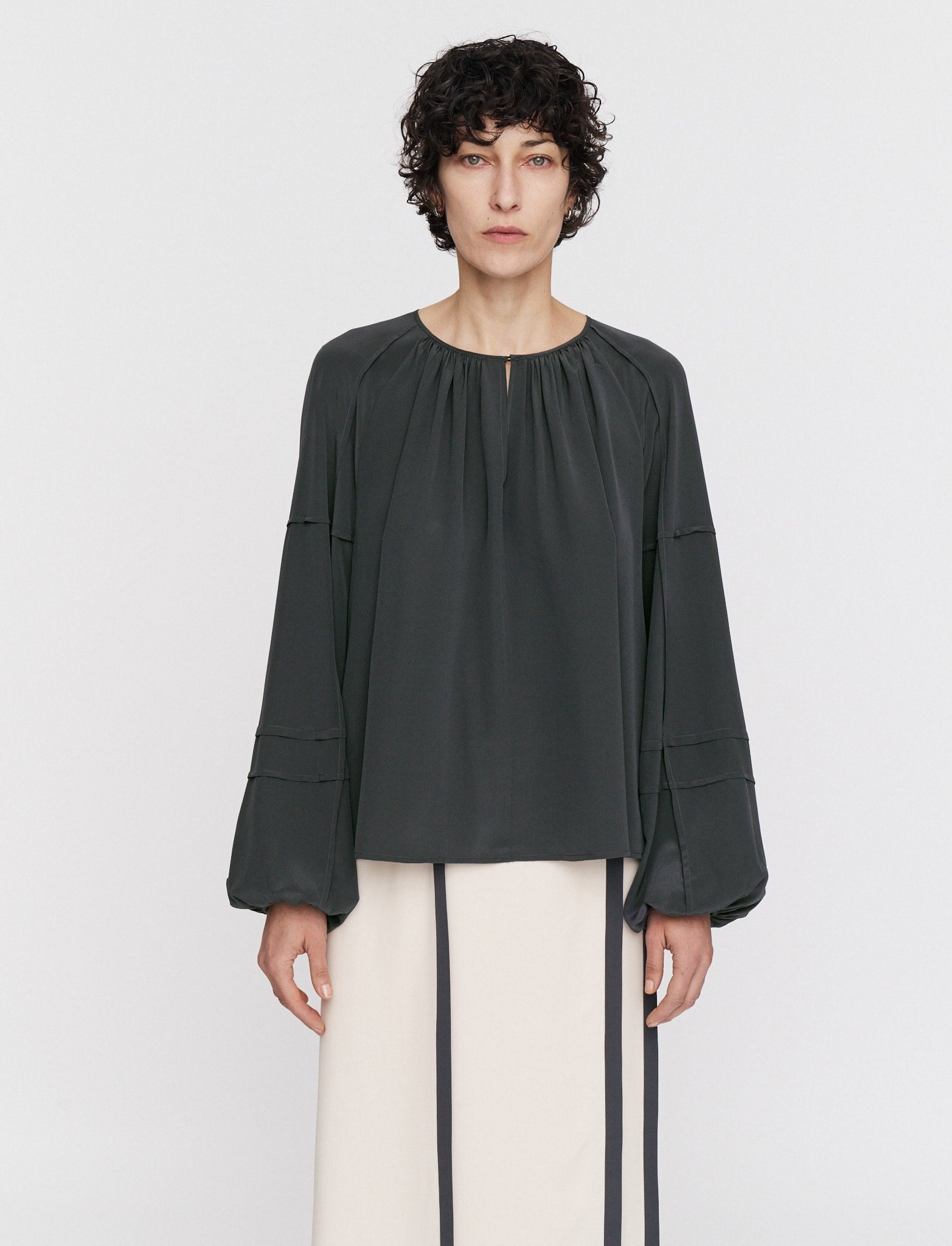 Silk Crepe de Soie Havre Blouse - 3