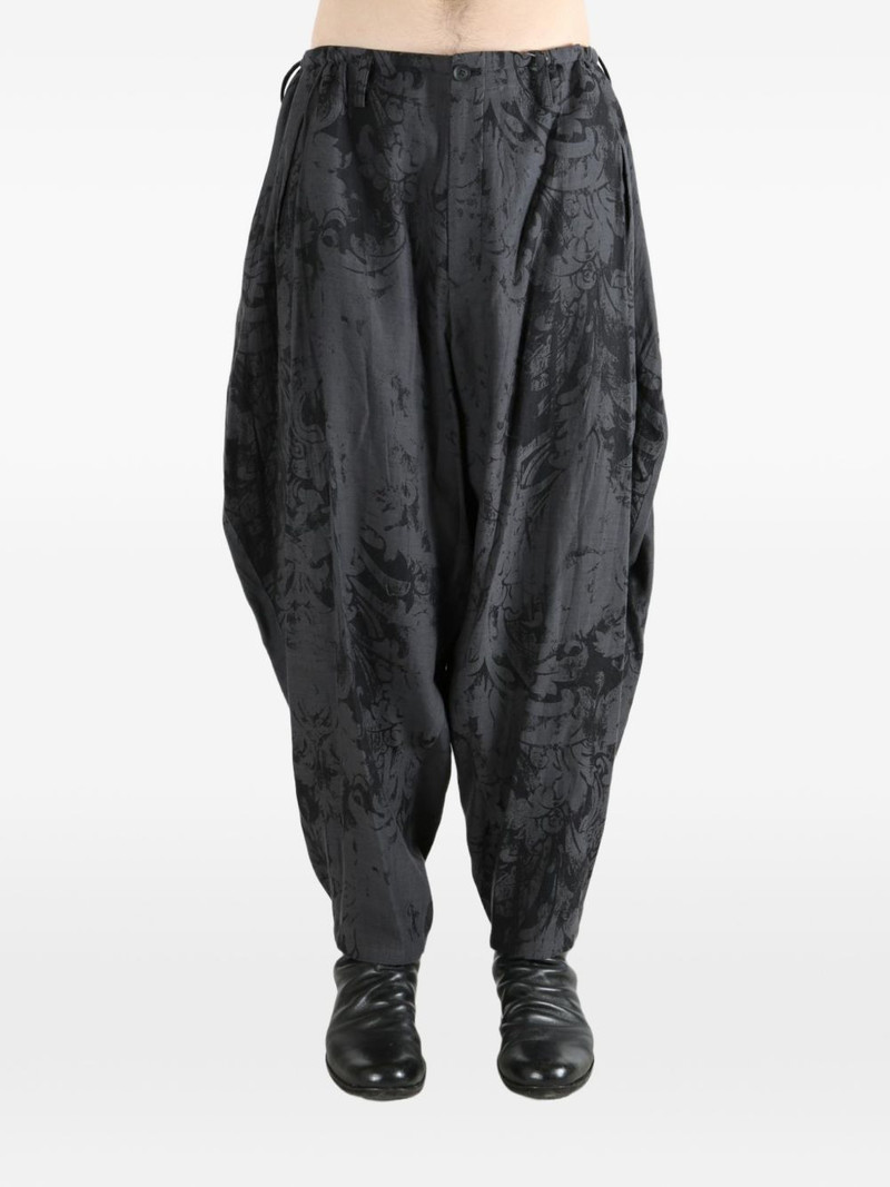 Yohji Yamamoto jacquard patterned trousers outlook