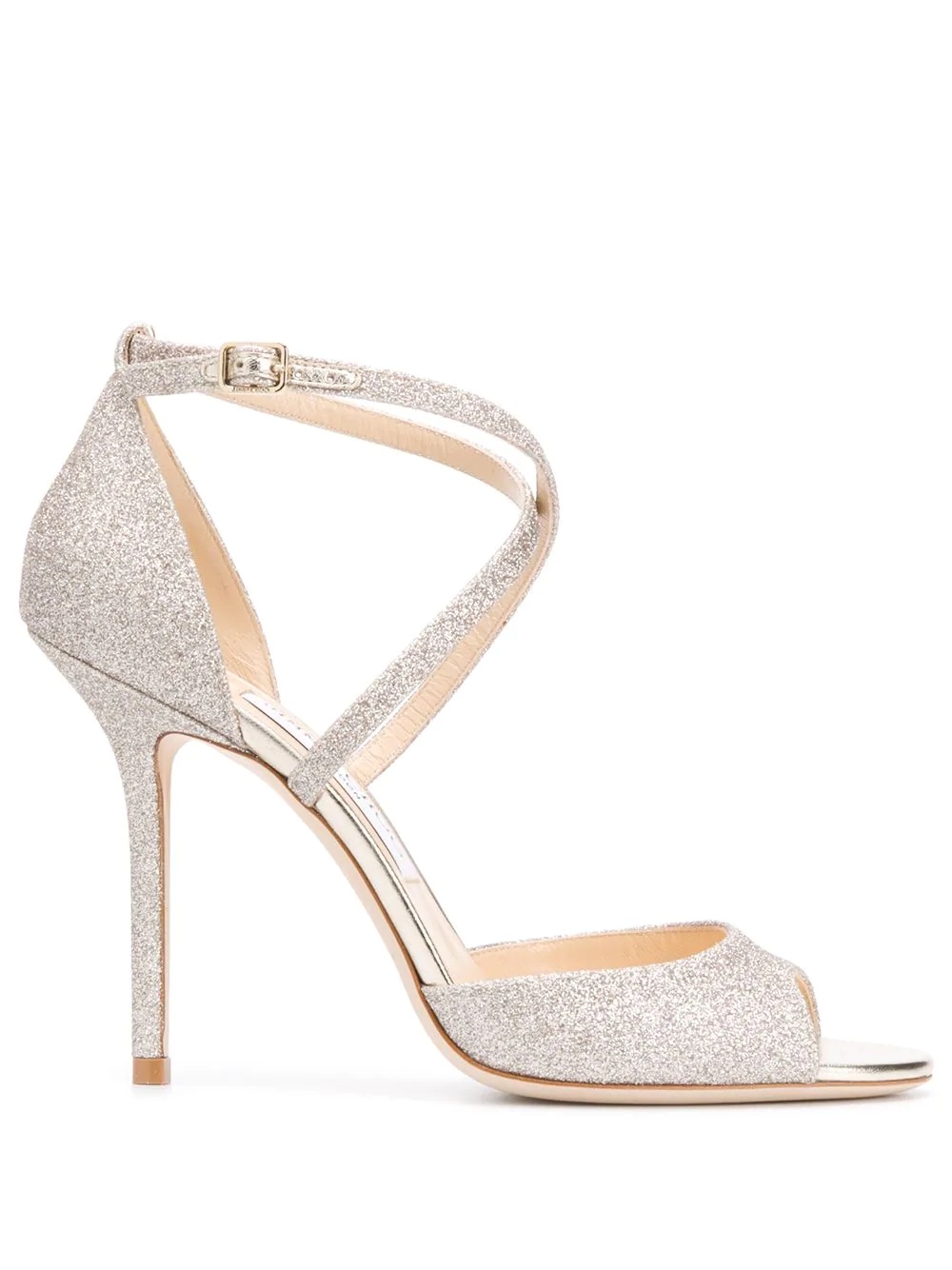 Emsy 100mm glitter-embellished sandals - 1