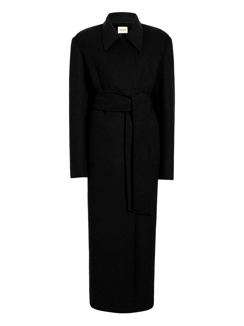 Belted collared coat 1
