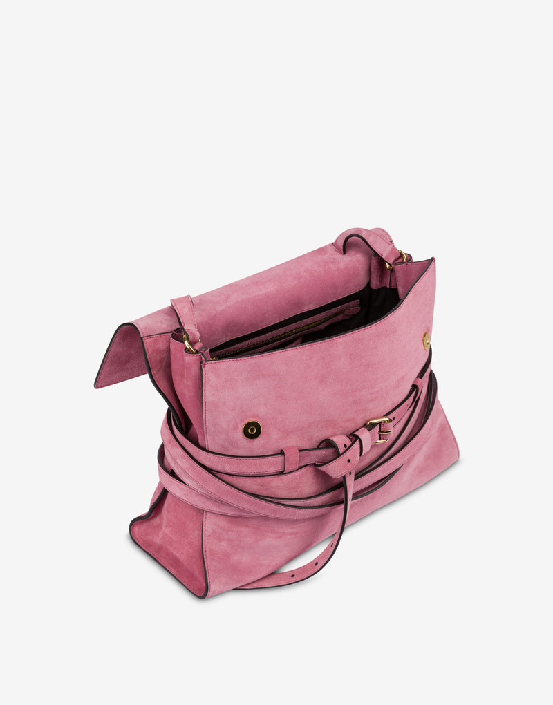Moschino MOSCHINO TIE ME BAG IN SUEDE MEDIUM outlook