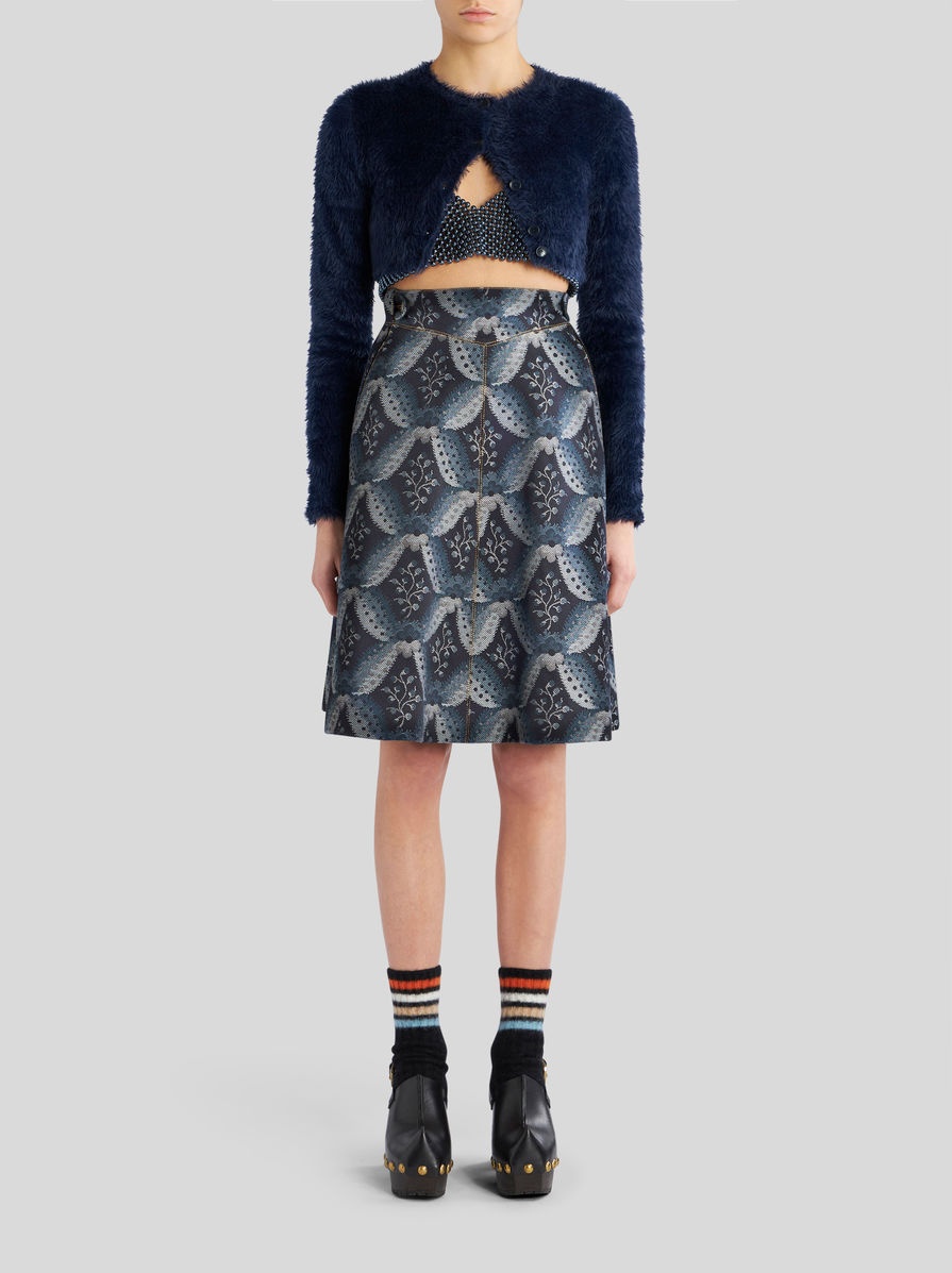 DENIM JACQUARD SKIRT - 3