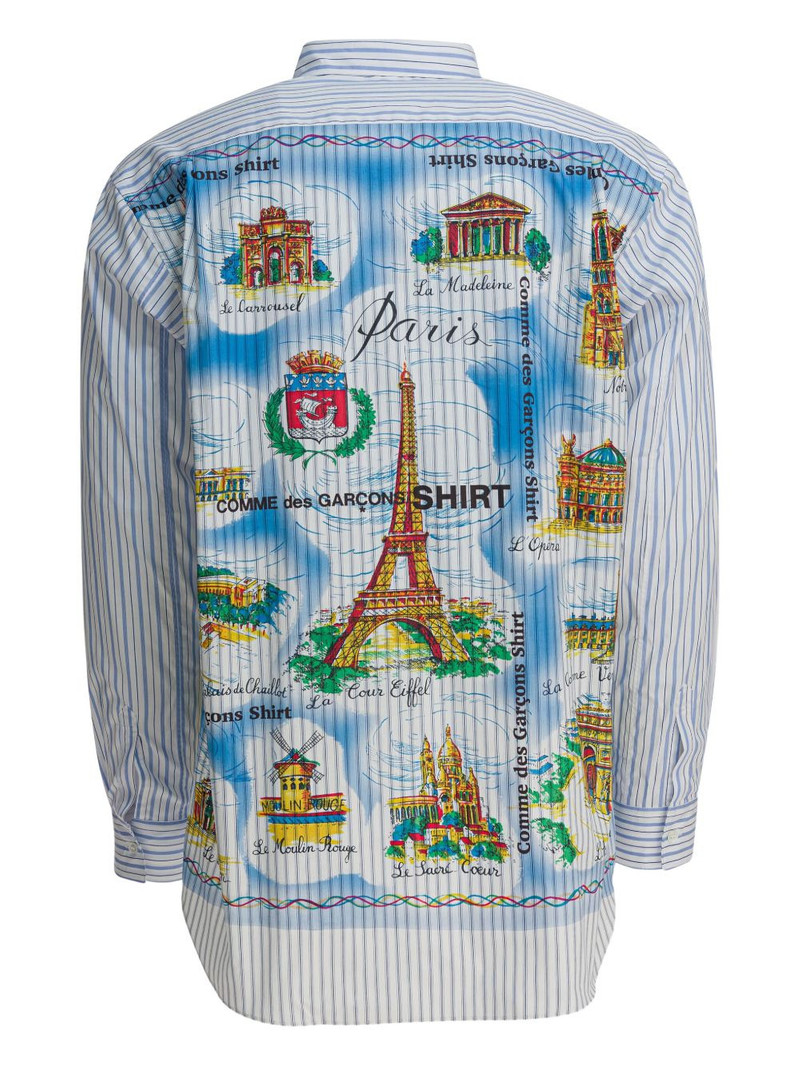 Comme Des Garçons stripe graphic-print shirt outlook