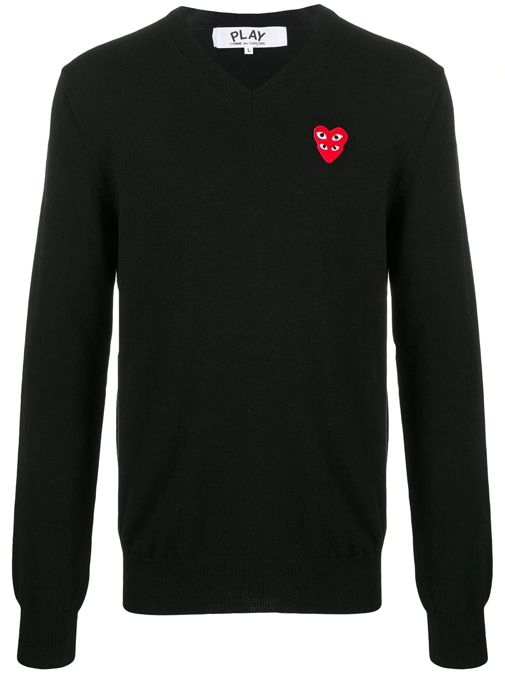 V-neck logo-patch knit jumper - 1