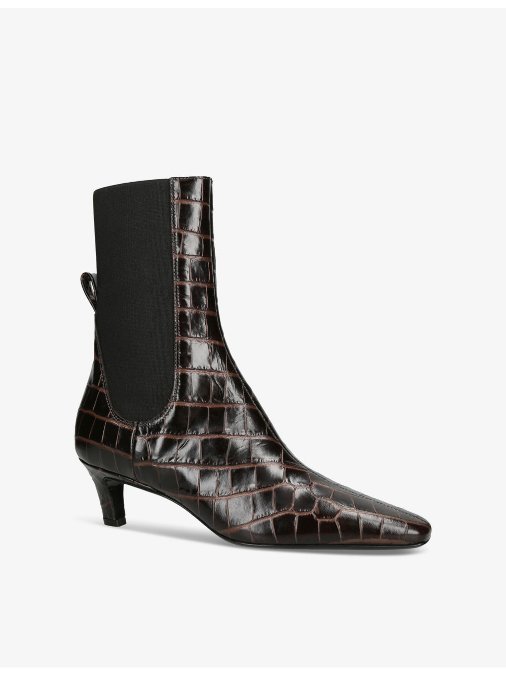 The Mid Heel crocodile-embossed leather heeled ankle boots - 3
