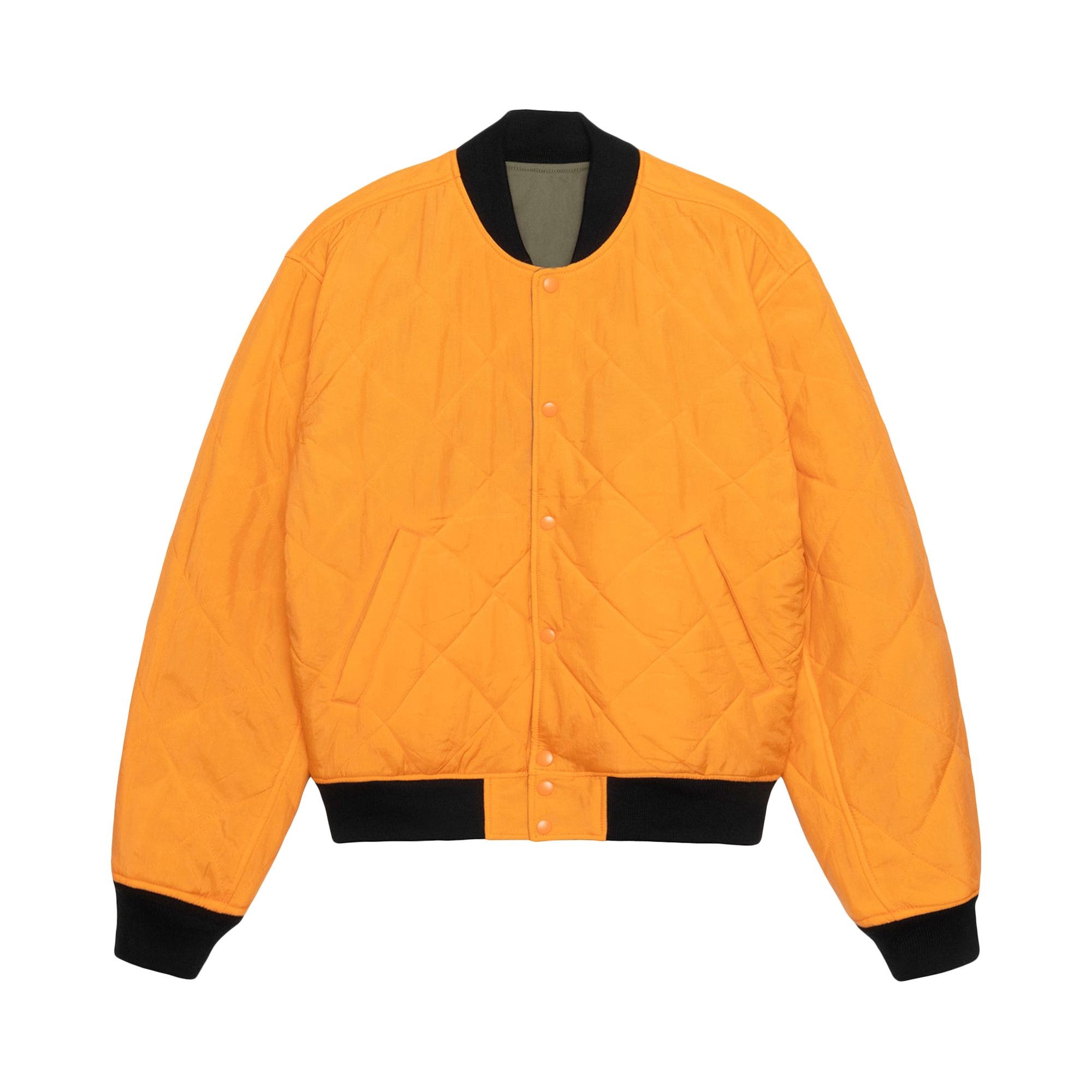 Stussy x Nike Reversible Varsity Jacket 'Medium Olive/Bright Mandarin' - 3