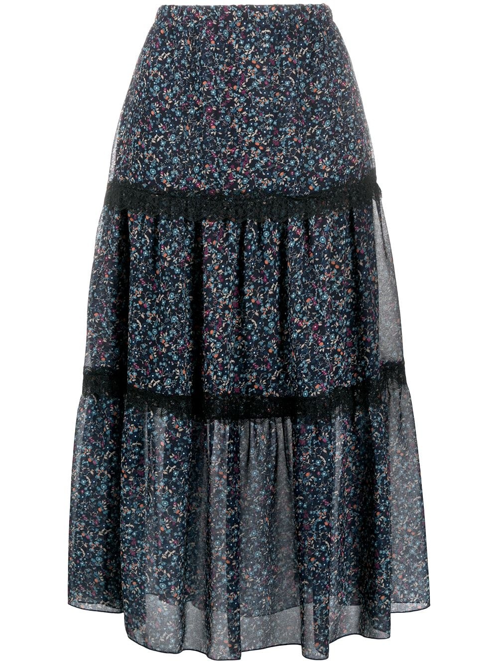 Floral Haze tiered skirt - 1