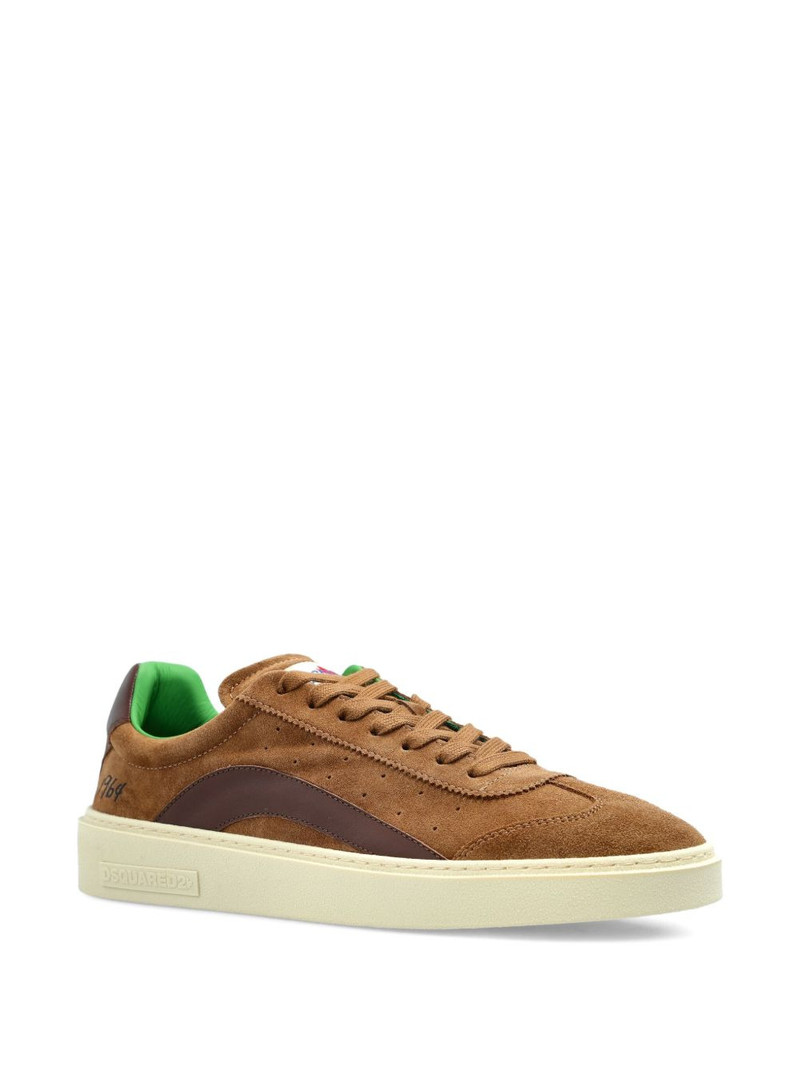 DSQUARED2 suede leather lace-up sneakers outlook