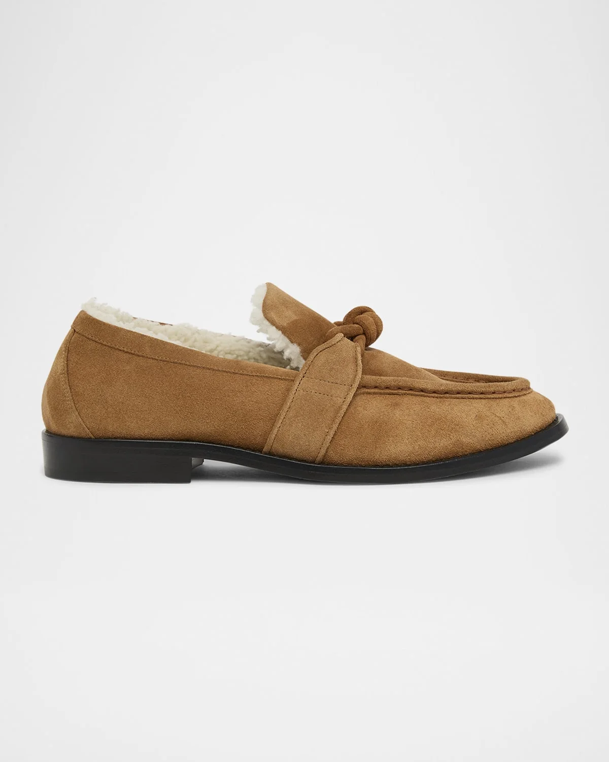Astaire Suede Shearling-Lined Knot Loafers - 1